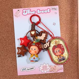 原创DIY星星人新款萌粒改娃车钥匙扣挂件钥匙扣ccd闺蜜礼物真皮扣