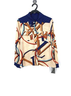 春秋款 撤柜品牌 太G系列 个性时尚印花百搭翻领衬衫女23308-5