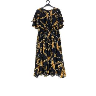 缇 贝 系列 木耳边袖 5061 夏款 印花收腰连衣裙女 撤柜品牌