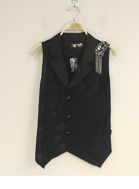 春秋款 JOJ**久童装 洋气百搭翻领休闲马夹女大童40459