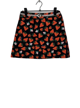 夏款 撤柜品牌 A系列 草莓图案减龄百搭A字半身裙女 28562