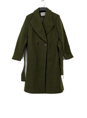 秋冬款 撤柜品牌 时*味* 简约大气翻领中长款呢外套女09606