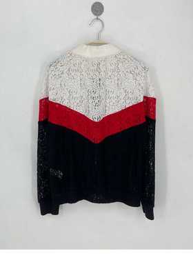 春秋款 撤柜品牌 玛F 镂空蕾丝撞色拼接休闲外套女 24078