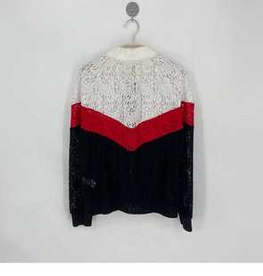 春秋款 撤柜品牌 玛F 镂空蕾丝撞色拼接休闲外套女 24078