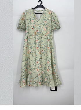 夏款 撤柜品牌 莫L凯L系列 清新减龄印花舒适连衣裙女200037