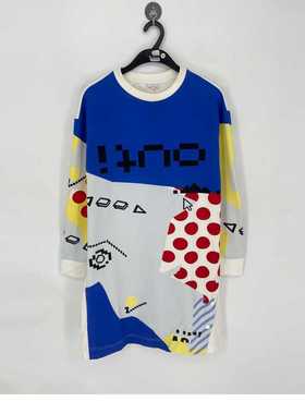 春秋款 撤柜品牌 玛F 撞色印花洋气宽松圆领连衣裙女12416