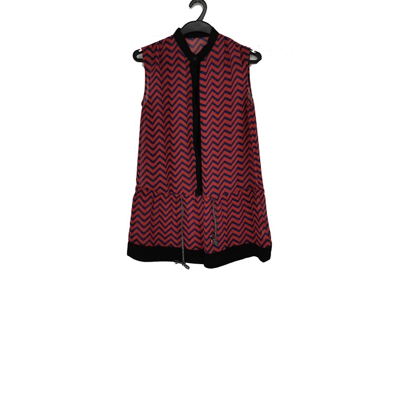 舒适雪纺无袖中长款无袖上衣女