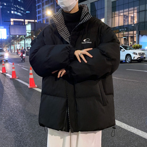 冬季刺绣爸爸男羽绒服九江宽松立领正品青年百搭面包服防寒潮外套
