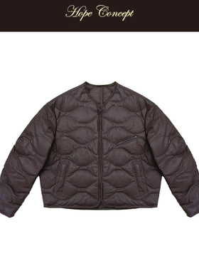 AW05604#HOPECONCEPT重工涂层胶囊羽绒手工包边鹅绒服夹克外套