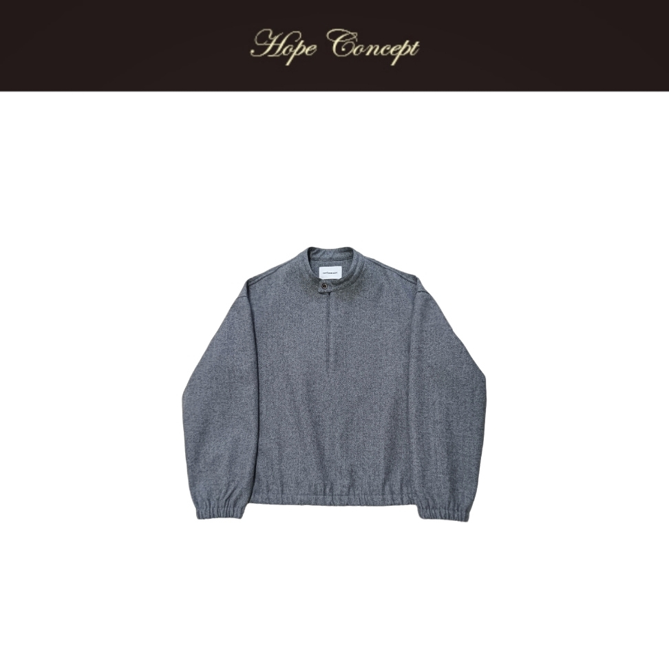 HOPECONCEPT秋冬氛围选手 松弛有型荡领人字纹质感羊毛大衣#25429