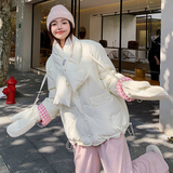 现货！时尚两面穿3件套短款羽绒服+围巾+手套278-3773-P290K439，女装羽绒服，三七家