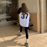 现货！26春时尚百搭撞色拼接印花加厚重磅卫衣278-37305-P85-K138，女装卫衣/绒衫，三七家