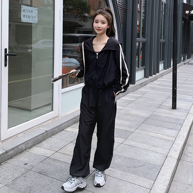 现货！25秋装休闲运动套装外套+长裤两件套278-37301-P145-K198,女装运动套装,三七家