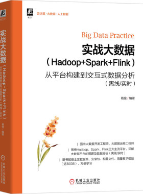 【全新正版】实战大数据(Hadoop+Spark+Flink从平台构建到交互式数据分析离线实时) 新华书店畅销图书籍