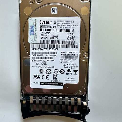 IBM 1.2TB 10K SAS 2.5 00AD076--议价商品