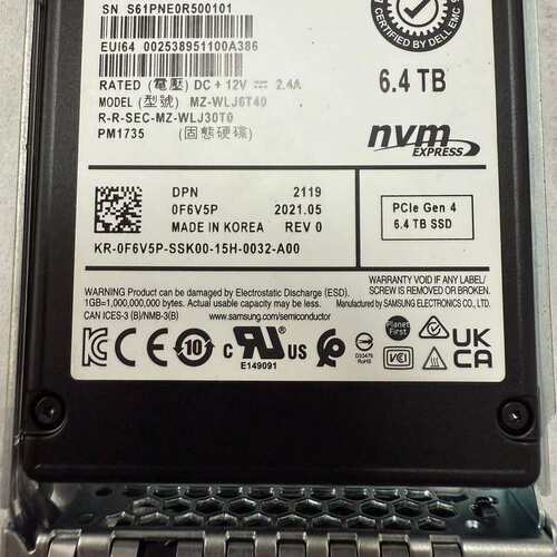 出闲置戴尔PM1735 6.4T固态硬盘！--议价商品