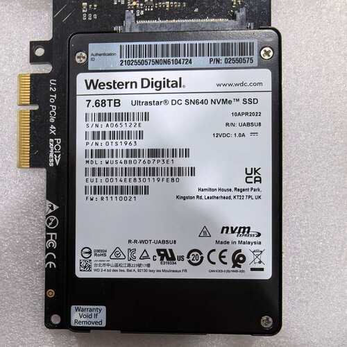 WD/西数 SN640 SN650 7.68T U2/U3--议价商品