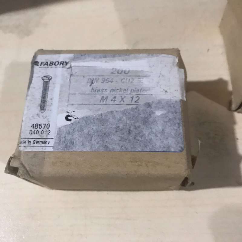 德国FABORY费博瑞不锈钢螺丝,M4X12,1盒200个,--议价商品