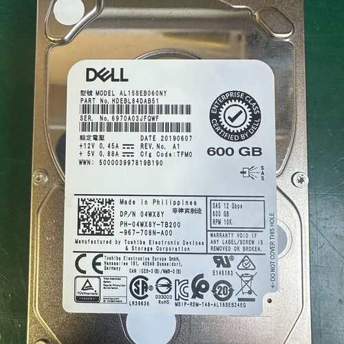 Dell 600GB SAS 2.5 10K 12G 04W--议价商品