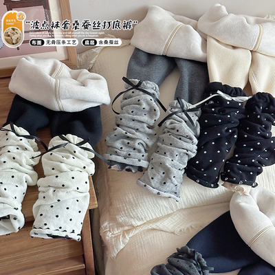 无骨女童加绒加厚堆堆袜打底裤冬