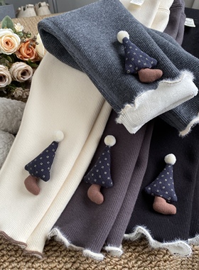 女童加绒打底裤秋冬新款儿童冬季一体绒薄绒裤子宝宝外穿保暖长裤