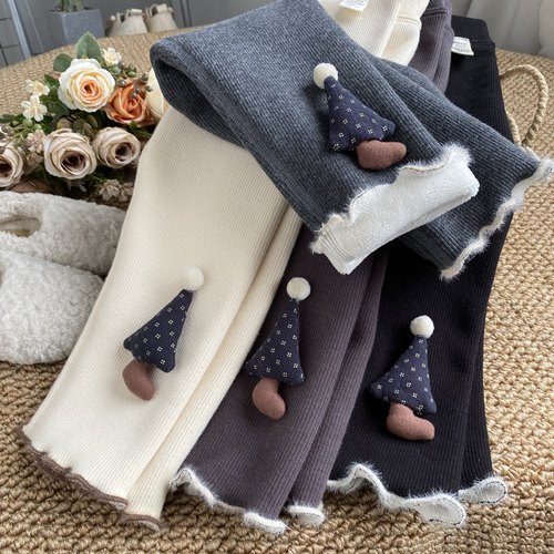 无骨缝女童高品质加绒打底裤秋冬