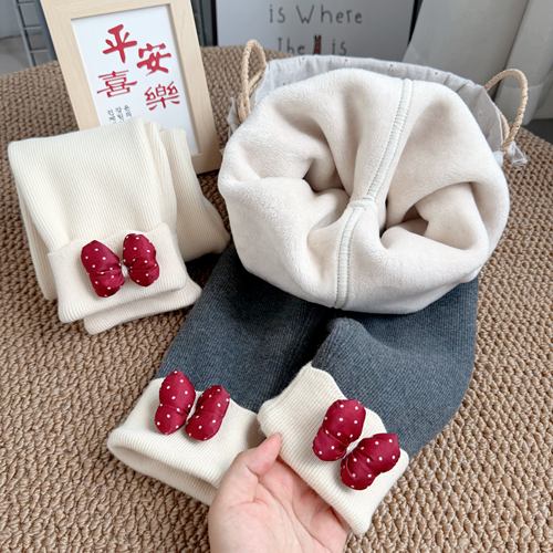 无骨加厚女童桑蚕丝悦芙绒打底裤
