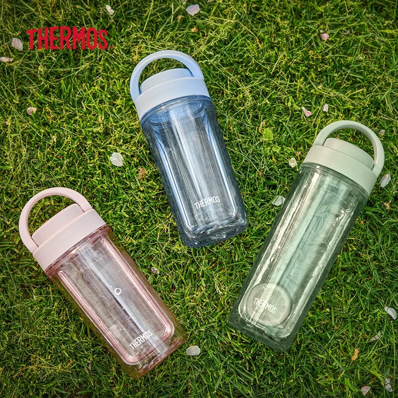 膳魔师Tritan学生手提随行杯拎拎杯户外便携双层透明水杯TCPG-460
