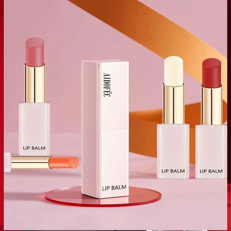 爱得菲莹润淡彩唇膏花漾温变口红冰糖纯色活力甜橙蜜桃微醺