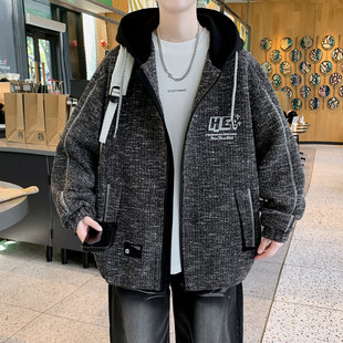 春秋季新款外套男生初中高中学生宽松夹克青少年帅气大童男装褂子