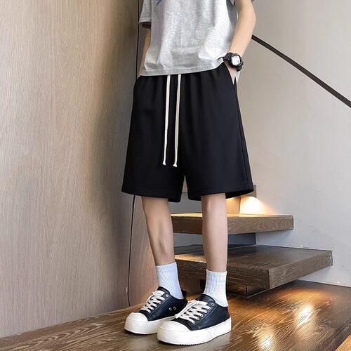 夏季薄款休闲短裤男青少年初高中学生宽松帅气五分裤百搭运动裤子 - 封面