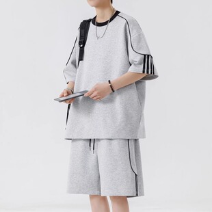 休闲套装 短裤 t恤男孩初高中学生潮牌运动衣服大童夏装 青少年短袖