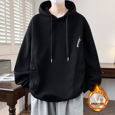 不起球不褪色加绒加厚连帽卫衣