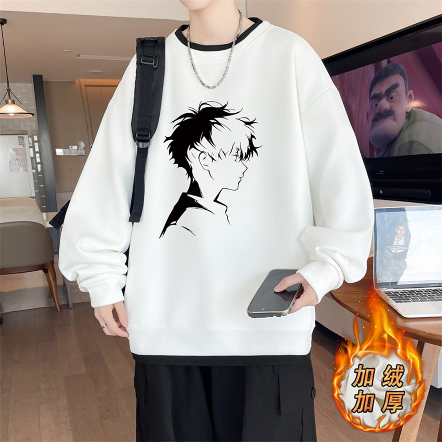 不起球不褪色加绒加厚长袖卫衣