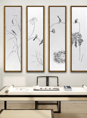 花鸟画客厅装饰画禅意水墨画中式