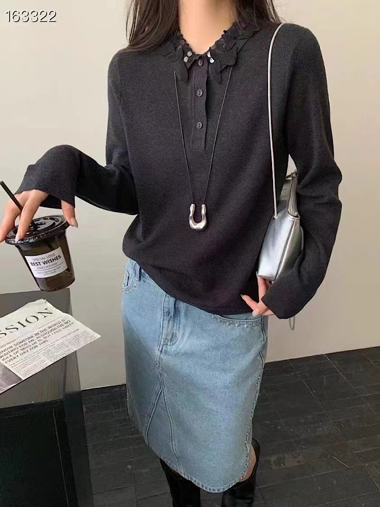 高级软糯超细羊毛衣女532设计师重工领口钉珠亮片小香风2025春季