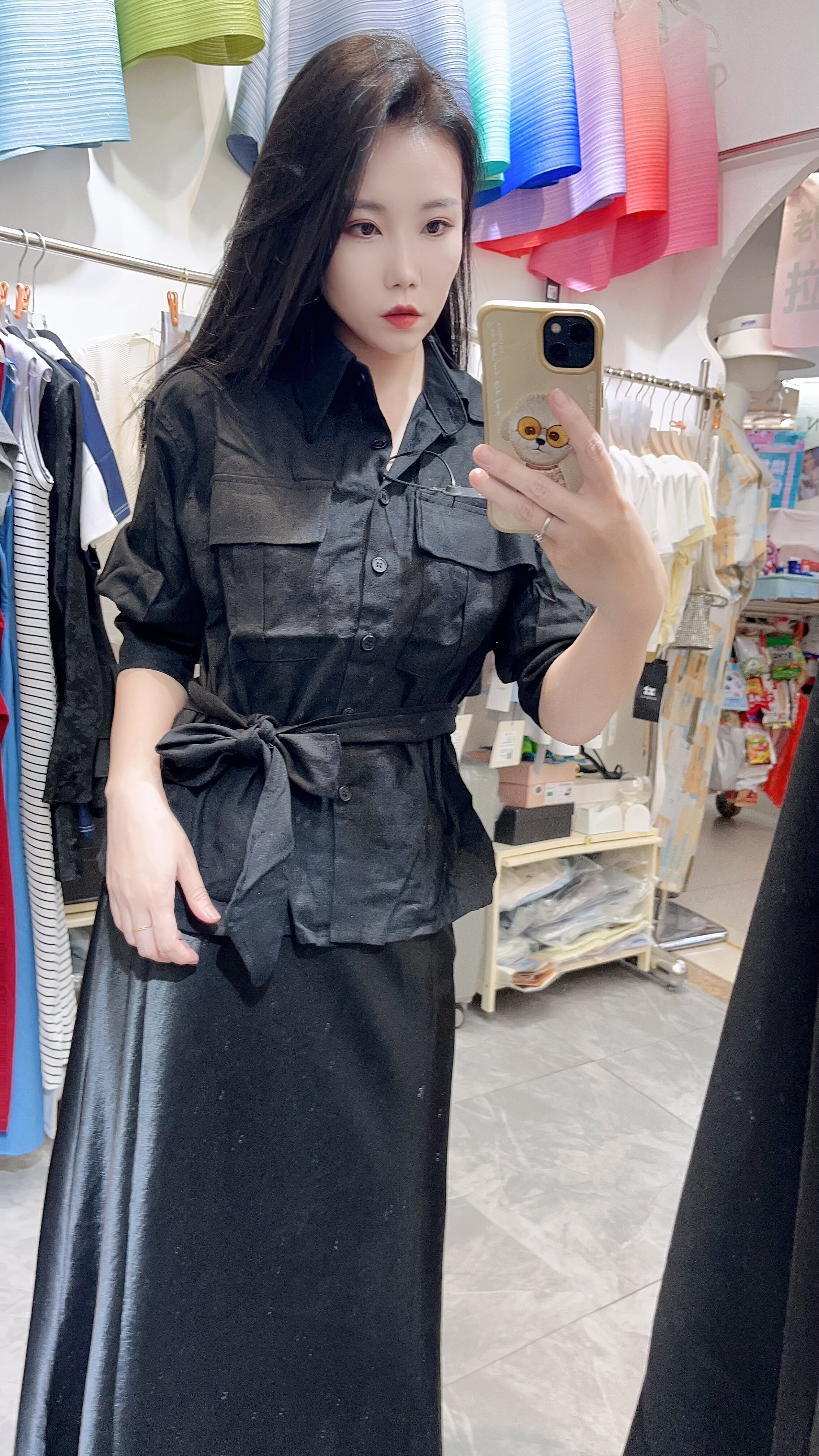 2025春季新款时尚气质休闲显瘦舒适百搭麻料五分短袖工装衬衫上衣