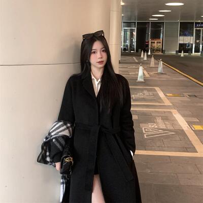 双面呢羊毛中长款休闲毛呢大衣