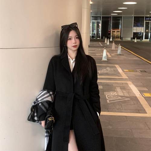 双面呢羊毛中长款休闲毛呢大衣