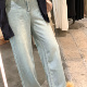 饺子裤 BOOMLIMIT 超薄天丝牛仔裤 百搭宽松拖地水洗阔腿裤 夏季
