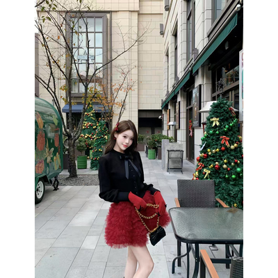 MS STUDIO-乖乖女c穿搭娃娃领蝴蝶结针织开衫(配蝴蝶结)