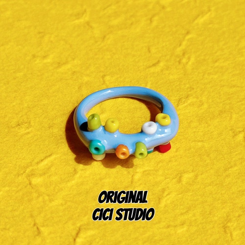 CICI STUDIO小众个性创意可爱卡通多巴胺章鱼戒指甜酷Y2K指环韩国
