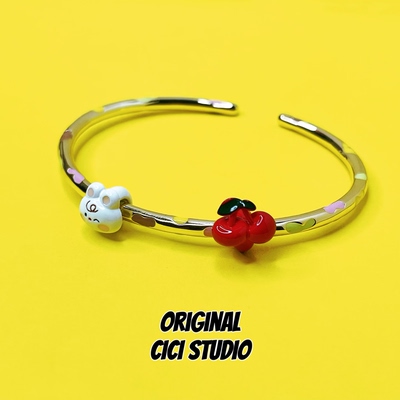 CICI STUDIO小众可爱卡通小兔樱桃手镯ins时髦派对手环礼物圣诞节