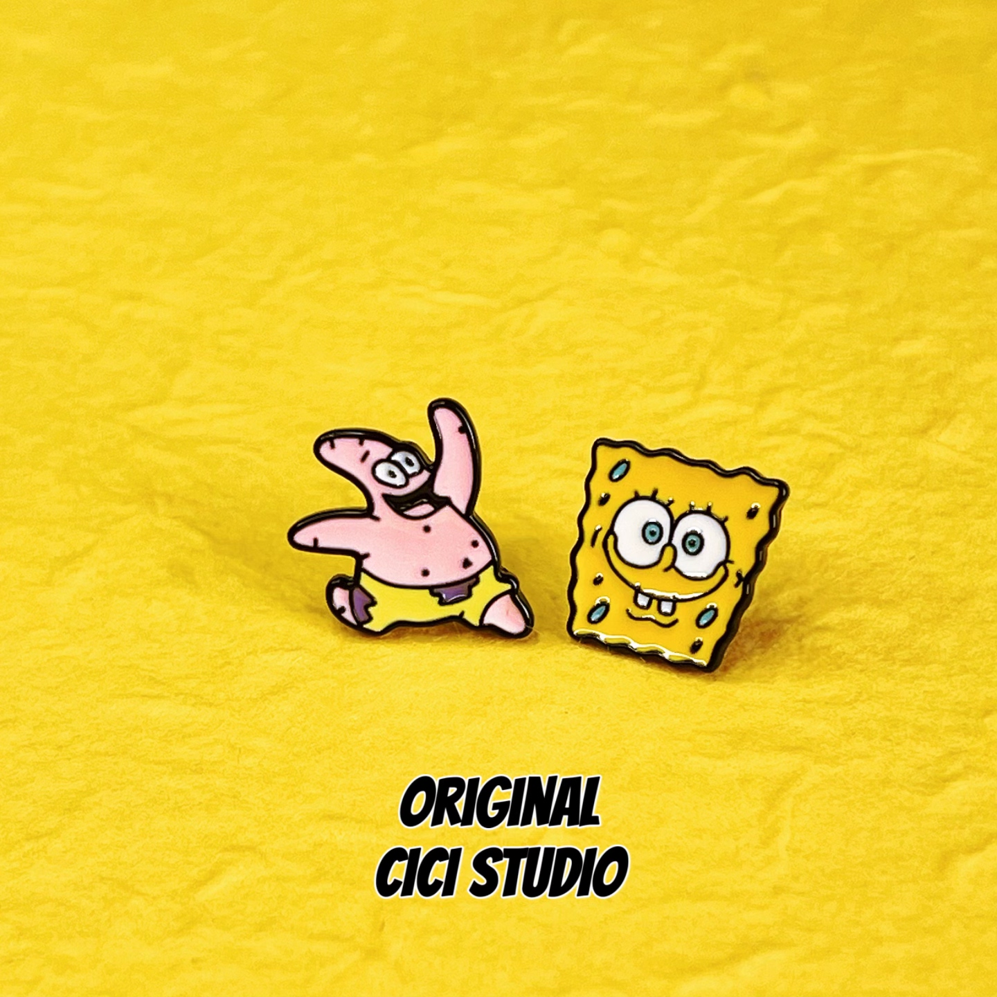 CICI STUDIO小众创意韩国精工可爱海绵宝宝派大星耳钉多巴胺耳饰,饰品/流行首饰/时尚饰品新,耳钉,淘宝优惠券,粉丝福利购,淘宝优惠卷