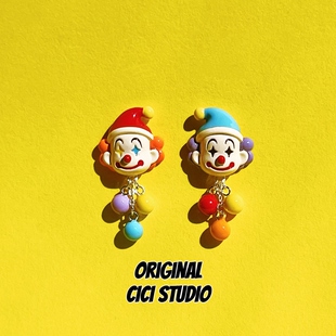 CICI 潮流马戏团小丑耳钉女ins精工万圣节耳环礼物 STUDIO小众个性