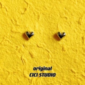 CICI小众设计金属银桃心爱心迷你耳钉甜酷百搭无性别ins极简耳钉