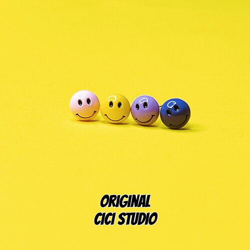 CICI STUDIO小众个性潮流笑脸耳钉ins甜酷多巴胺精工无性别耳饰