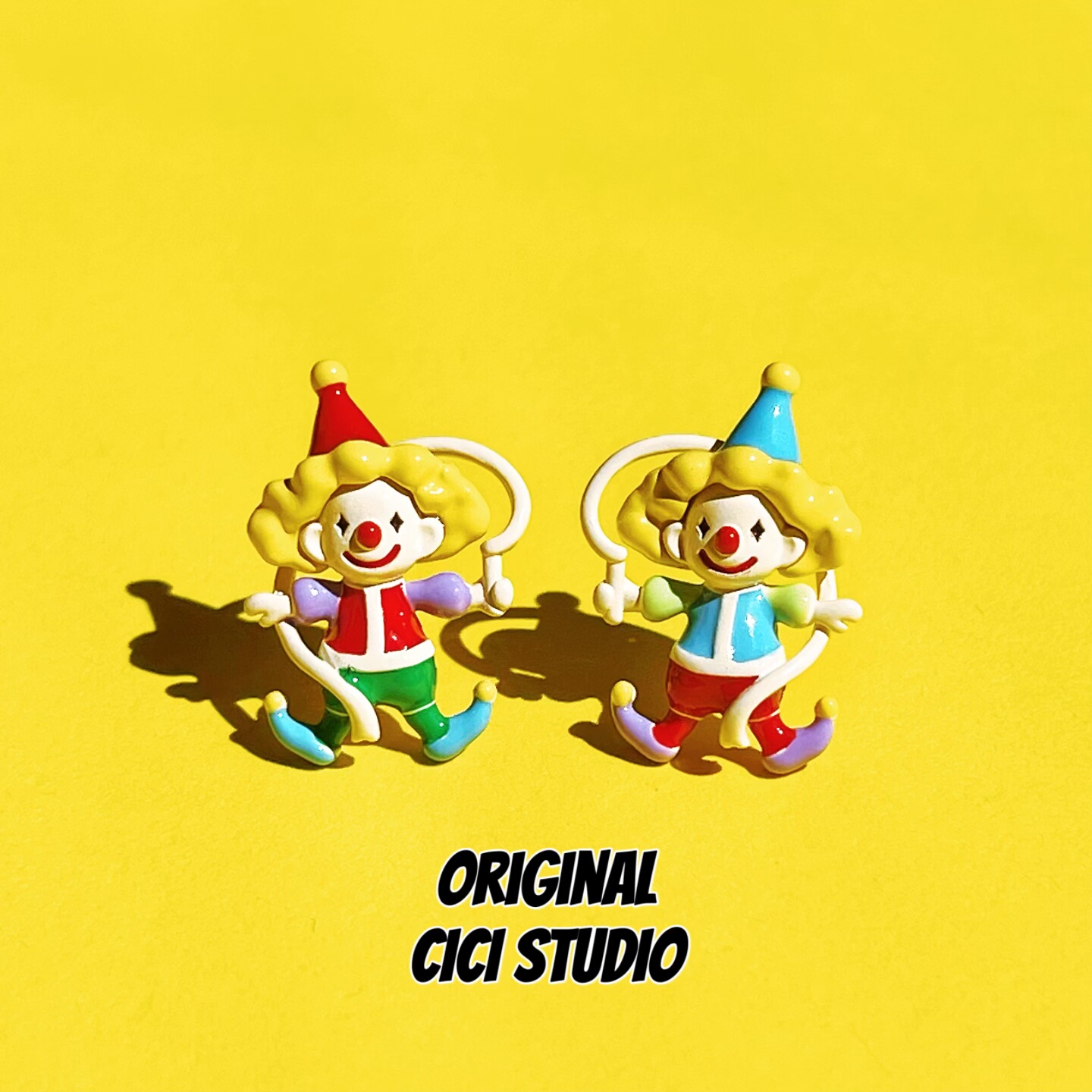 CICI STUDIO小众个性潮流马戏团小丑耳钉女ins精工万圣节耳环礼物