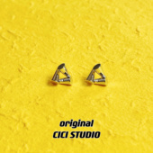 CICI三体世界极简耳钉几何金属三角形无性别小众高级感耳饰男女