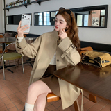 韩系慵懒风卡其中长款风衣女2026春季新款B127A-6736-P170K278，女装风衣，浙宝127A